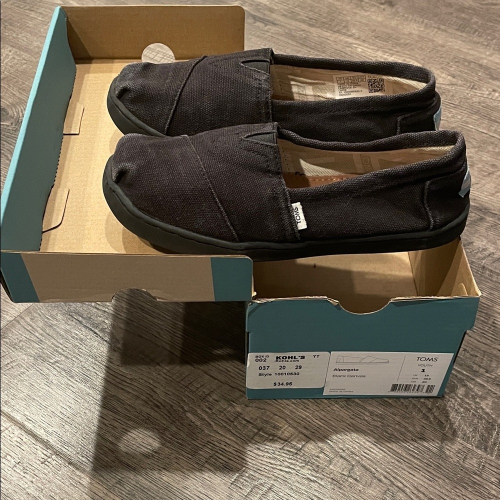 TOMS Men's Dark Canvas Slip-Ons
